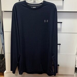 Under Armour Long Sleeve Micro Stripe Performance Top Black